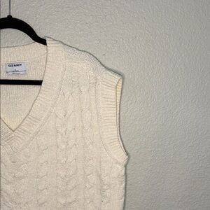 Ivory Cable Knit Sweater Vest
